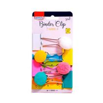 Prendedor de Papel Binder Clip 25mm Pompom BRW 4un