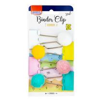 Prendedor De Papel Binder Clip 25mm Pompom Brw 4un