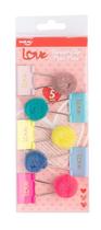 Prendedor De Papel Binder Clip Pom Pom Molin Love C/5 Prendedor De Papel Binder Clip Pom Pom Molin Love C/5