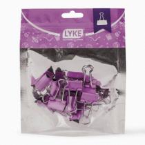 Prendedor de Papel Binder Clips 19mm Roxo Pastel 12und Lyke