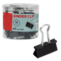 Prendedor De Papel Binder Clips Grampo 19mm C/ 40 Escritorio Documentos