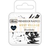 Prendedor de Papel WEST Village 32MM Preto e Branco Blister com 20 Unidades Prendedor de Papel WEST Village 32MM Preto e Branco Blister com 20 Unidades
