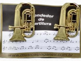 Prendedor De Partitura Ou Hinário Modelo Tuba (par)