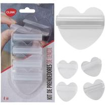 Prendedor de plastico para lencol com 4 pecas 6x5,5cm na cartela - CLINK