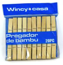 Prendedor De Roupa Bambu 20 Peças Wincy