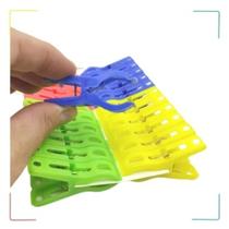 Prendedor de roupa de plástico colors c/24 pçs 5x1cm - gosy