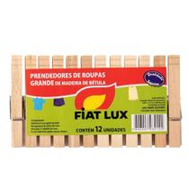 Prendedor De Roupa Fiat Lux Madeira Pacote Com 12 Unidades