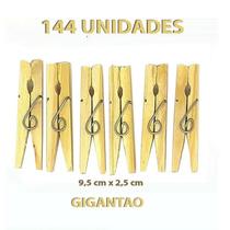Prendedor De Roupa Madeira Pacote com 144 Unidades Gigantão