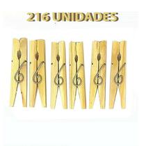 Prendedor De Roupa Madeira Pacote com 216 Unidades