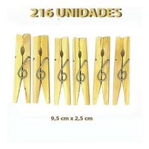 Prendedor De Roupa Madeira Pacote com 216 Unidades Gigantão Prendedor De Roupa Madeira Pacote com 216 Unidades Gigantão