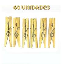 Prendedor De Roupa Madeira Pacote com 60 Unidades