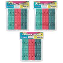 Prendedor de Roupas 72 Unidades Mordida Forte Resistente