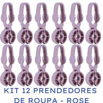 Prendedor de Roupas de Plástico Rose o Melhor do Mercado Kit Com 12 Unidades