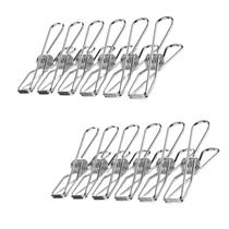 Prendedor de roupas em inox c/ 12 pcs