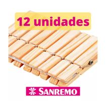 Prendedor De Roupas Pacote 12 Unidades Madeira Sanremo