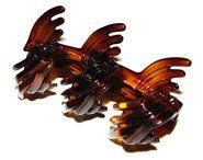 Prendedor Grande 9,0 x 4,0 cm Marrom e Preto De Acetato REF. 826NR Musa Kalliopi