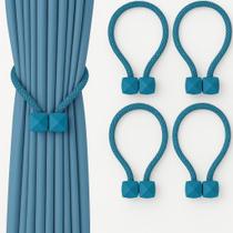 Prendedor Magnético de Cortina Azul Sem Furo Instalação Fácil Kit 2 Unidades Prendedor Magnético de Cortina Azul Sem Furo Instalação Fácil Kit 2 Unidades