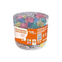Prendedor metal binder colorido 19mm pote/40 un jocar office Prendedor metal binder colorido 19mm pote/40 un jocar office