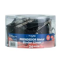 Prendedor Metal Para Papel Binder Clip 32mm Pote Com 24 Unidades