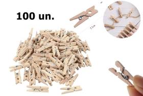 Prendedor Mini Pregador Madeira 2,5 cm c/ 100 Unidades