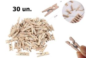 Prendedor Mini Pregador Madeira 2,5 cm c/ 30 Unidades Prendedor Mini Pregador Madeira 2,5 cm c/ 30 Unidades