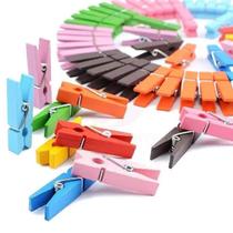 Prendedor Mini Pregador Madeira 2,5 cm Colorido c/ 100 Unidades