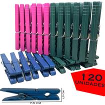 Prendedor Plástico De Roupa Kit 120 Unidades Diversas Cores
