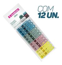 Prendedor Pregador De Roupa 12 Peças Plástico Clip Resistente Organização