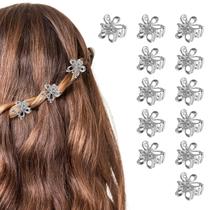 Prendedores de Cabelo Aesnoun 20 Unidades Flor Prateada Mini de Metal