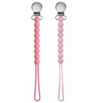 Prendedores de chupeta MORIBOX livres de BPA 23 cm, kit com 2, rosa Prendedores de chupeta MORIBOX livres de BPA 23 cm, kit com 2, rosa