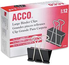 Prendedores de papel grandes ACCO Brands, 12 unidades, 5 cm Prendedores de papel grandes ACCO Brands, 12 unidades, 5 cm