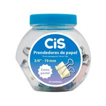 Prendedores de Papel Tons Pastel 19mm 24 unidades - Cis Prendedores de Papel Tons Pastel 19mm 24 unidades - Cis