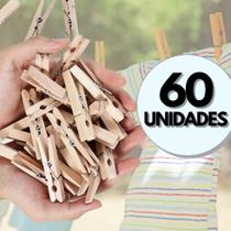 Prendedores de Roupa de Madeira Natural Resistência e Sustentabilidade 60 72 120 Unidades Pregador 7cm Econômico