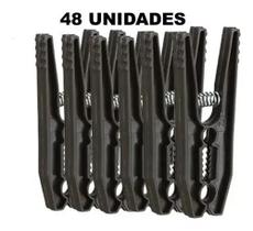 Prendedores Plásticos Com Mola Reforçados Roupas Varal 48