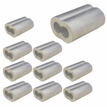 Prensa Cabo em Alumínio Alloy 1/4 para Cabo de Aço 10 Un