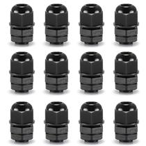 Prensa-cabo QILIPSU 1/4" NPT à prova dágua IP68 em nylon, 12 peças