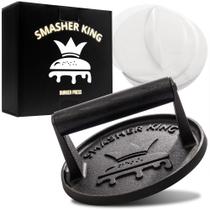 Prensa de Hambúrguer Smasher King Premium em Ferro Fundido - Com Papel Amassador