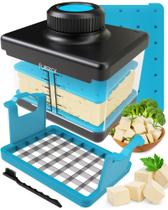 Prensa e cortador de tofu Fullstar 2 em 1, lavável na máquina de lavar louça, azul