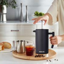 Prensa Francesa Cafeteira Café Leite Creme Chá Filtro Inox 600ML Aço Inox Filtração 3 Níveis