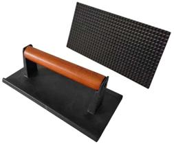Prensa para Grelhar Firsgrill 21 x 11 cm em Ferro Fundido com Cabo de Madeira Prensa para Grelhar Firsgrill 21 x 11 cm em Ferro Fundido com Cabo de Madeira