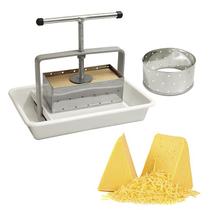 Prensa Para Queijos 2 Formas Redondas Inox 1kg Aço Epoxi