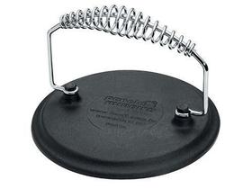 Prensador De Bife Ferro Fundido Alça Espiral Modelo Redondo