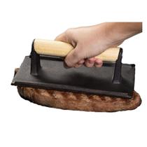 Prensador Retangular para Carnes Bife Hamburguer Ferro Prana Prensador Retangular para Carnes Bife Hamburguer Ferro Prana