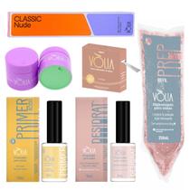 Preparadores Volia + Fibra De Vidro + Refil Gel Nude + Pote