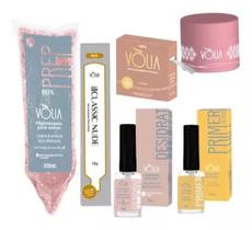 Preparadores Volia + Fibra De Vidro + Refil Gel Nude + Pote
