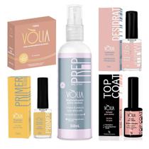 Preparadores Volia Prep 350Ml+Desidrat+Primer+Fibra+Top Coat