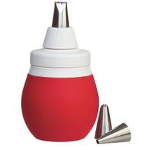 Prepworks by Progressive 4-Piece Frosting Bulb Decorating Kit-with 3 Piping Tips, Vermelho