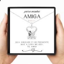 Presente Amiga Colar Feminino Banhado A Prata Com Mensagem BRILLIO