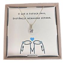 Presente amiga personalizado flork colar de prata 925