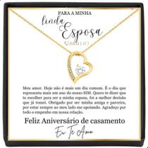 Presente Aniversário De Casamento Colar Corações Para Esposa